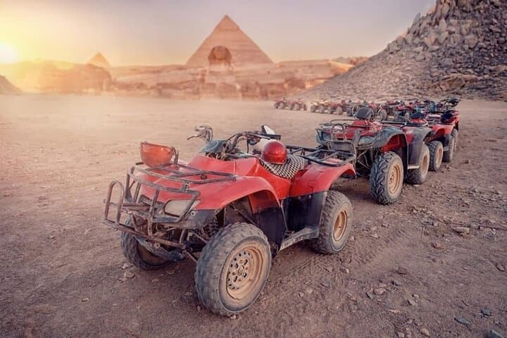 Sunset Quad Biking at Giza Pyramids with Saqqara, Shopping & Cairo Highlights