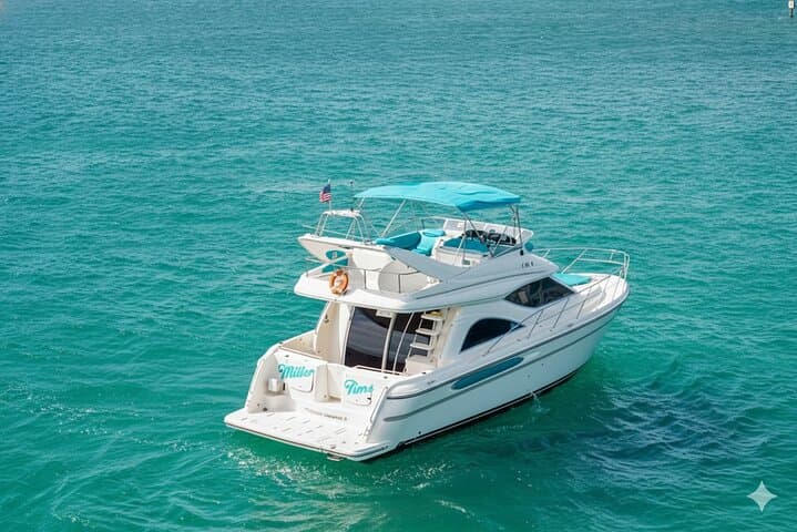 Cruise Biscayne Bay Aboard a 50ft Miller Blue: Miami Yacht Rental Guide photo 3