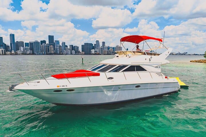 Pink 50ft Miami Yacht Rental: Private Biscayne Bay & Miami River Cruise photo 1