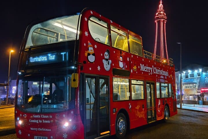 Blackpool Illuminations Open-Top Bus Tour: Night Lights Along the Promenade