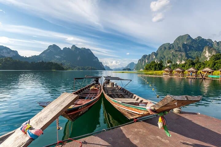Khao Sok One-Day: Cheow Lan Lake, Bamboo Rafting & Monkey Temple Tour