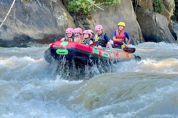 Sticky Waterfall Double Rafting: 8-Hour Mae Taeng Whitewater & Bamboo-Raft Scenic Cafe