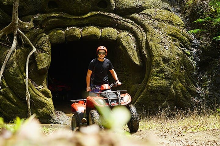 ATV Adventure to Gorilla Face Cave & Waterfall near Ubud