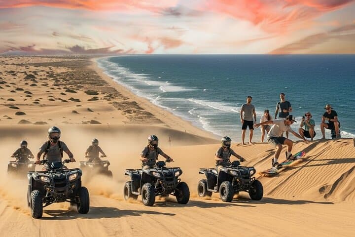 Agadir Sunset Quad Biking and Sandboarding Adventure at Timlalin Dunes
