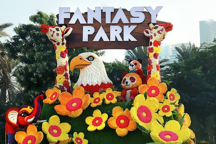 Dubai Garden Glow: Evening LED Sculptures, Dinosaur Park & Fantasy Park