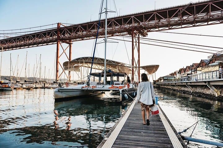 Lisbon Sunset Catamaran Cruise on the Tagus with Live Music & Drinks