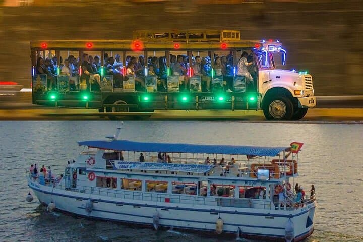 Cartagena Sunset Cruise and Chiva Rumbera Party: Bay Views & City Rhythm