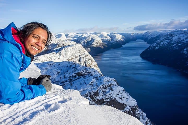 Preikestolen Winter Hike: Guided Snow Ascent to Pulpit Rock with Hot Meal photo 1