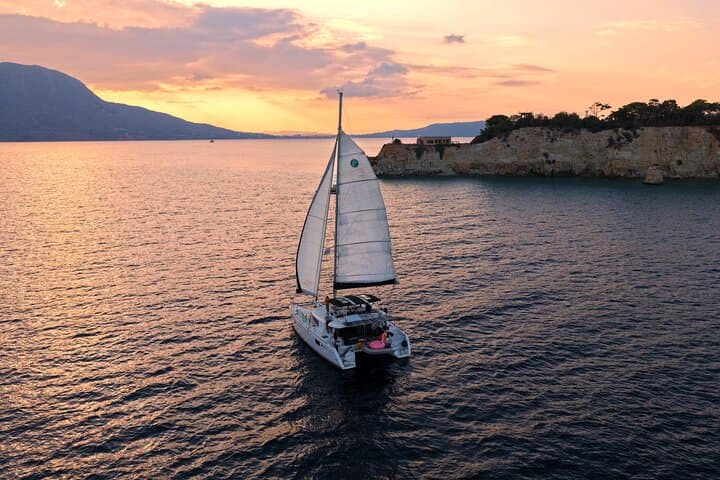 Chania Sunset Catamaran Cruise: SUP, Snorkel & Sunset from Souda Port