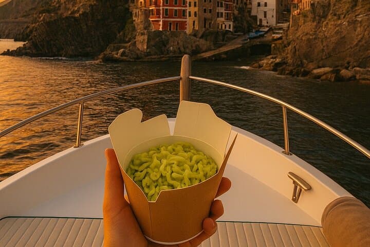 Sunset Boat Tour and Pesto Pasta in Cinque Terre