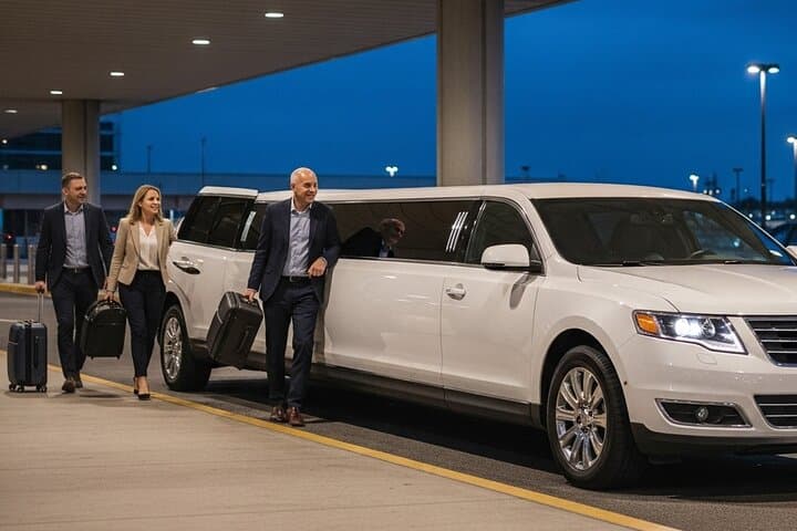 Luxury airport arrival transfer in New York City: private SUV, sedan, minibus or limousine
