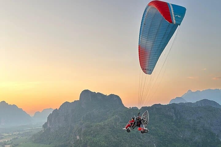 Paramotor Flight Over Vang Vieng — Sunrise & Sunset Paragliding Experience photo 5