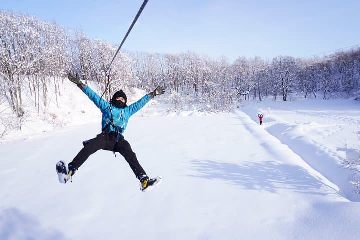 Powder Snow Zip Trip in Hokkaido: Winter Zipline with Transfer from Shimamatsu photo 1