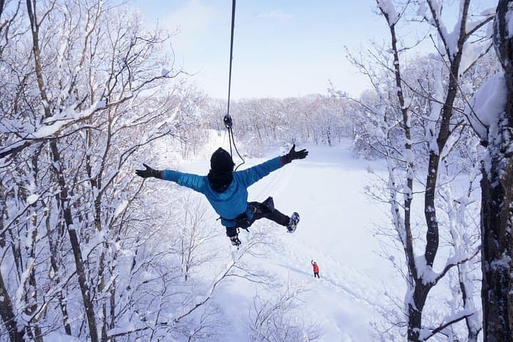 Powder Snow Zip Trip in Hokkaido: Winter Zipline with Transfer from Shimamatsu photo 2