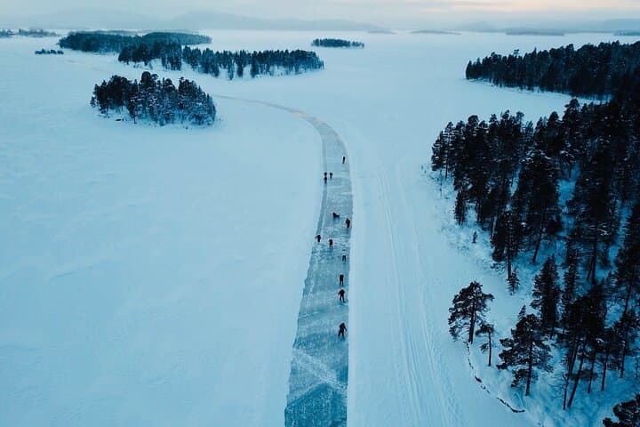 Skate the Wild: Ice Skating on Frozen Inari Lake, Lapland photo 4