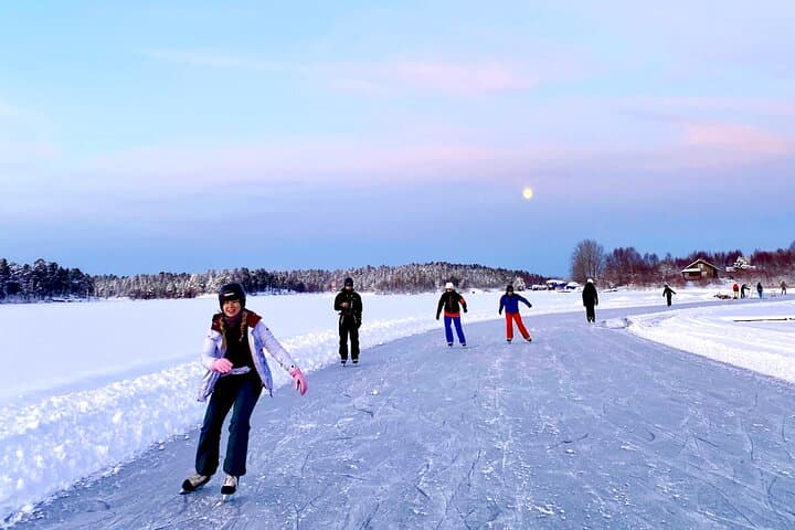 Skate the Wild: Ice Skating on Frozen Inari Lake, Lapland