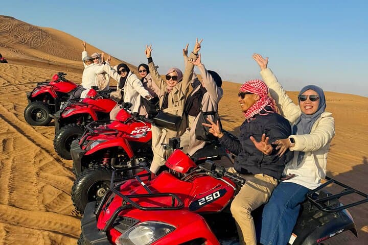 Abu Dhabi Desert Safari Evening: Dune Bashing, Camel Ride & Bedouin BBQ