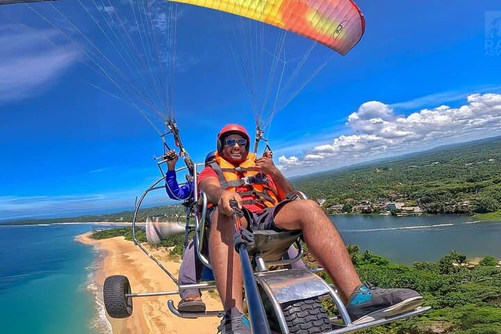 Paramotoring and Mangrove River Safari in Bentota: Coastal Flight and Wildlife Boat Tour