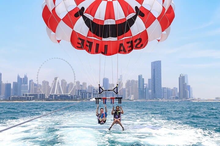 Aqua Package Dubai: Jet Ski, Parasailing & VIP Desert Safari with BBQ