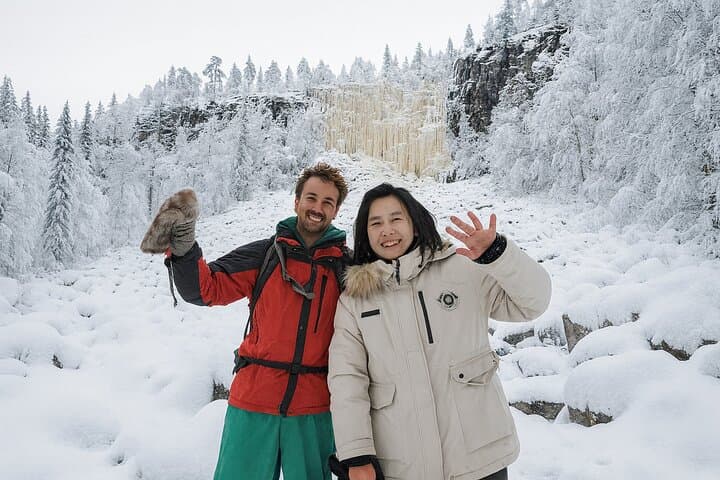 Korouoma Frozen Waterfalls Hike from Rovaniemi — Winter Canyon & Campfire Lunch