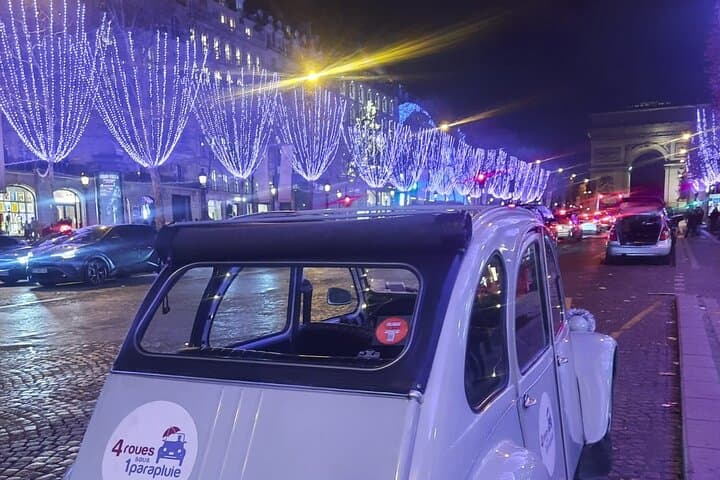 Paris Christmas Lights Private 2CV Tour — Champs-Élysées & Eiffel Night Drive