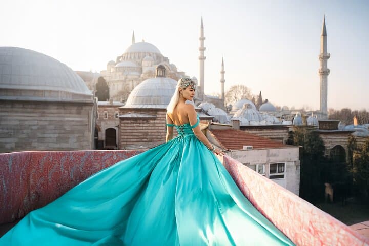 VIP Rooftop Flying Dress Photoshoot Over Istanbul’s Bosphorus photo 2