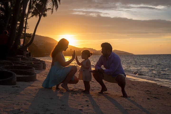 Private Koh Samui Photoshoot for Couples and Families: Sunset Beaches & Waterfall Portraits