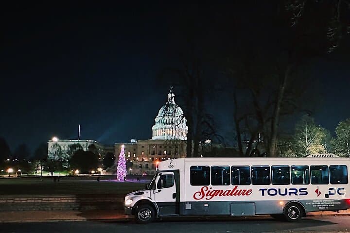 National Mall Night Tour: Holiday Lights & Iconic Monuments Bus Experience in Washington DC photo 6