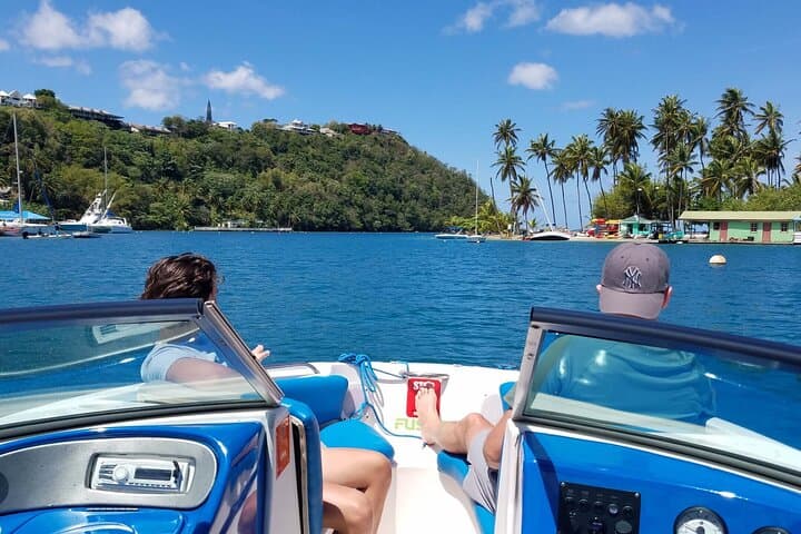 Private Land-and-Sea Speed Boat Tour to Soufriere: High-Speed Snorkel & Pitons Visit photo 3