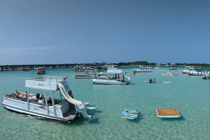 Shared Pontoon Tour to Crab Island — Slide, Paddle & Snorkel in Destin