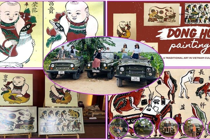 Dong Ho Village Folk Painting Jeep Tour from Hanoi