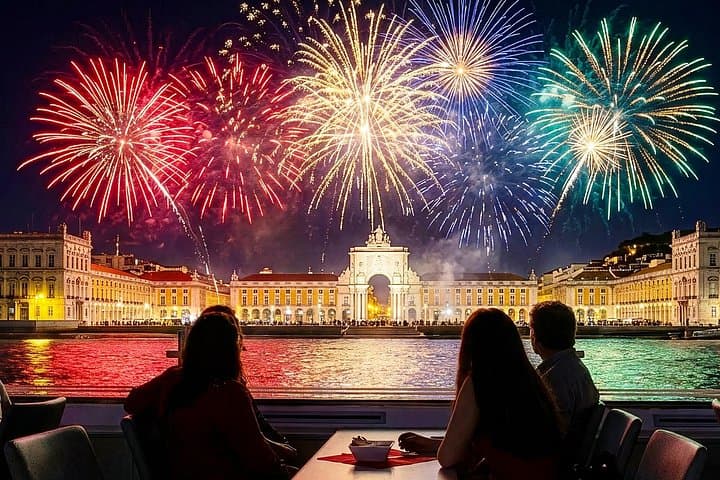 Lisbon New Year's Eve Cruise: Open Bar, Dinner & Praça do Comércio Fireworks