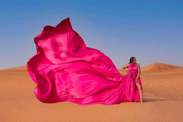 Desert Flying Dress Photoshoot in Dubai — Luxury Dune Portrait Experience photo 3