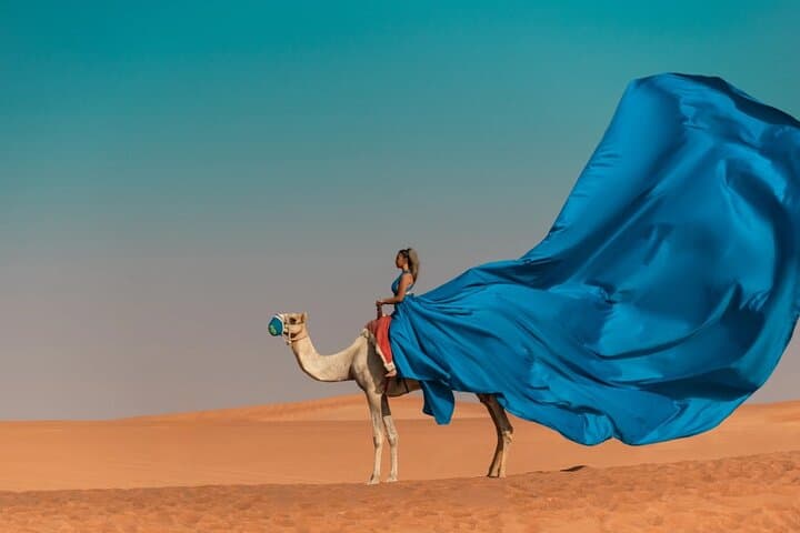 Desert Flying Dress Photoshoot in Dubai — Luxury Dune Portrait Experience photo 4