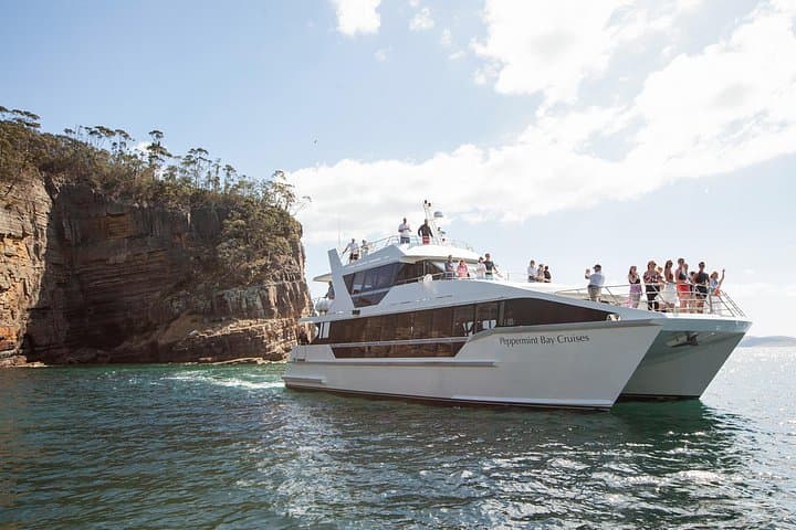 Cruise the River Derwent: Hobart Guided Catamaran to Iron Pot & Alum Cliffs photo 1