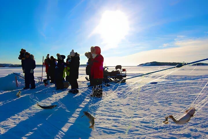 Traditional Indigenous Ice Fishing on Great Slave Lake | Yellowknife Winter Experience photo 2