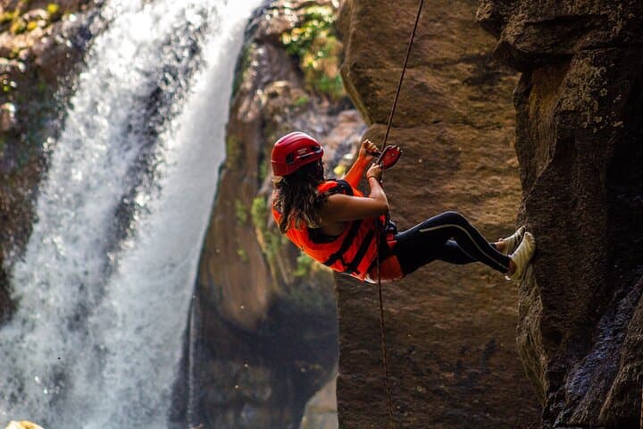 Rappel and Relax at El Salto de Malacatiupan: Waterfall Rappelling & Thermal Pools Near Santa Ana