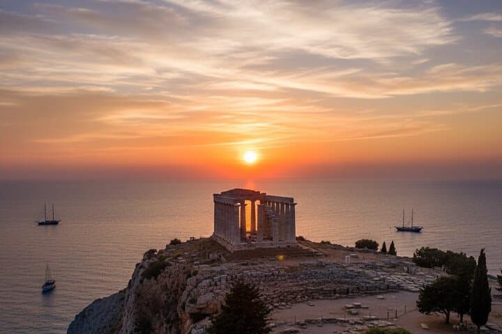 Athens Riviera Sunset Cruise to Cape Sounio — Private Yacht Experience