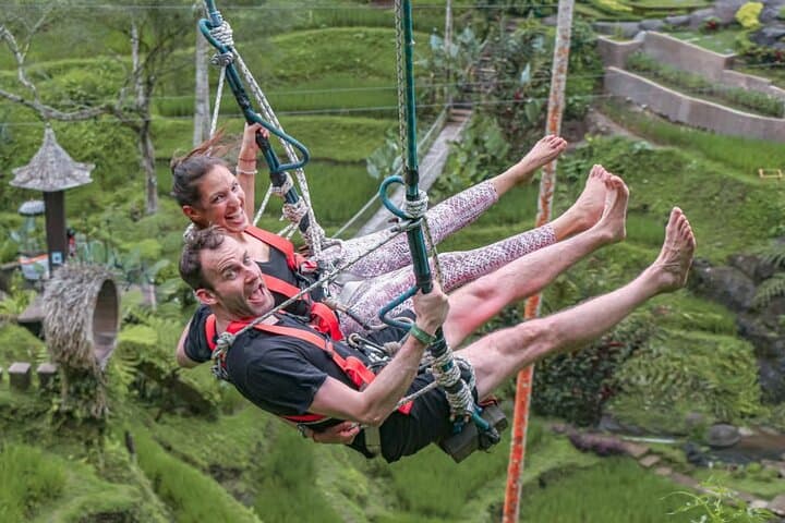 Ubud Zipline & Monkey Forest Half-Day: Tegalalang Rice Terrace Adventure