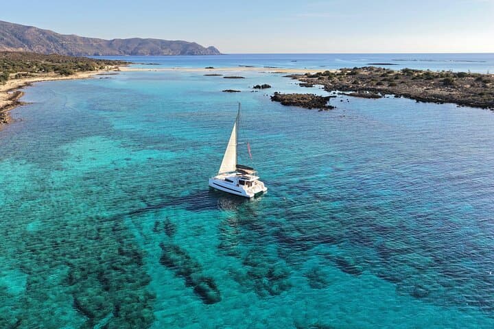 Sunset Luxury Catamaran Cruise to Elafonisi Bay from Paleochora