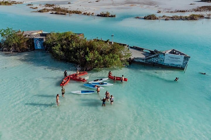 Twilight Kayak Escape: Sunset Kayak Tour on Bacalar's Lagoon of Seven Colors photo 2
