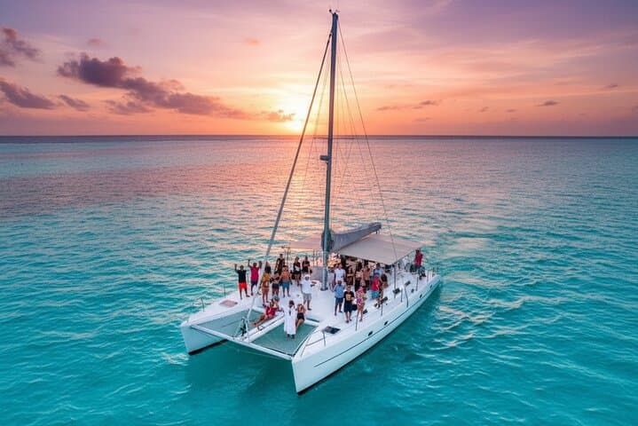 Punta Cana Private Sunset Catamaran Cruise with BBQ, Open Bar & Transfer