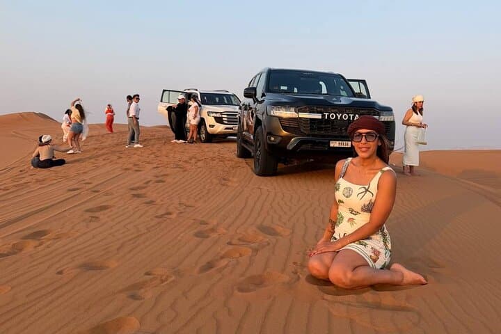 Morning Lahbab Desert Safari: Camel Trek, Quad Biking & Sandboarding from Dubai