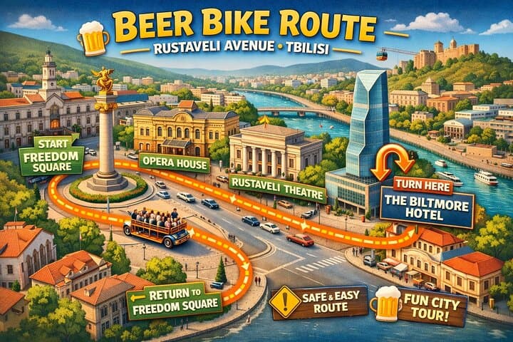Tbilisi Beerbike Adventure: Pedal Pub Tour on Rustaveli Avenue photo 4