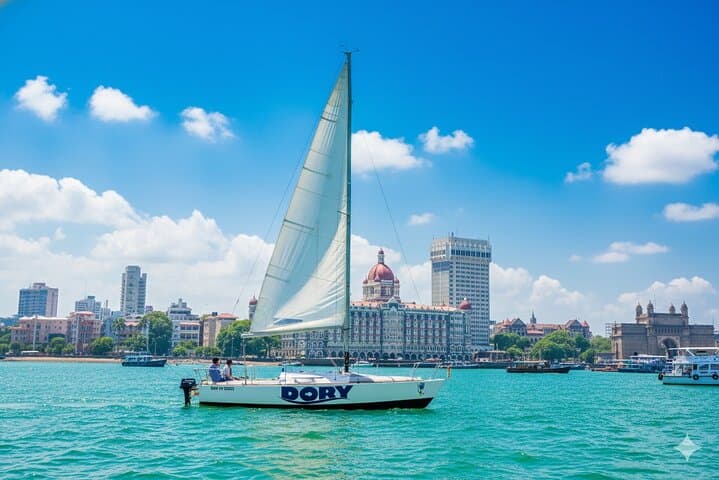 Mumbai Bay Breeze Sail: Sunset Compact Yacht Experience in Mumbai Harbor