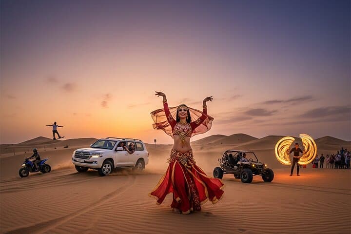 Dubai Desert Safari: Dune Bashing, BBQ Dinner & Live Shows in Lehbab