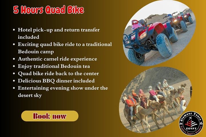 Hurghada Quad Bike Safari: 5-Hour Desert Ride, Bedouin Camp & BBQ photo 1