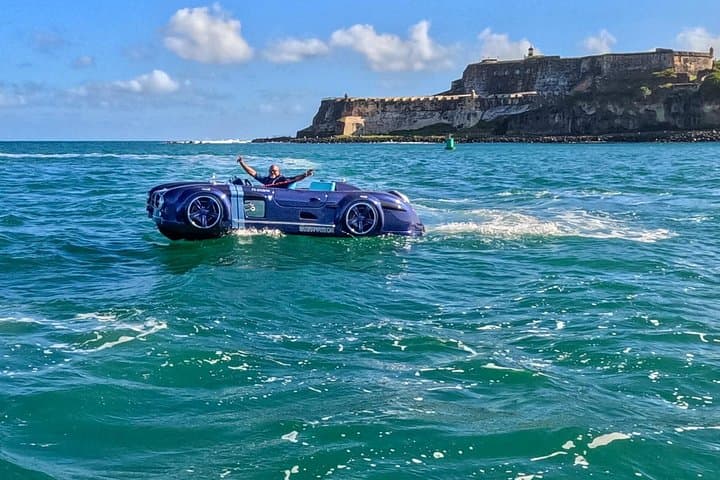 Drive-a-Jet-Car-in-San-Juan-Bay-Blue-Mercedes-Classic-Experience photo 1