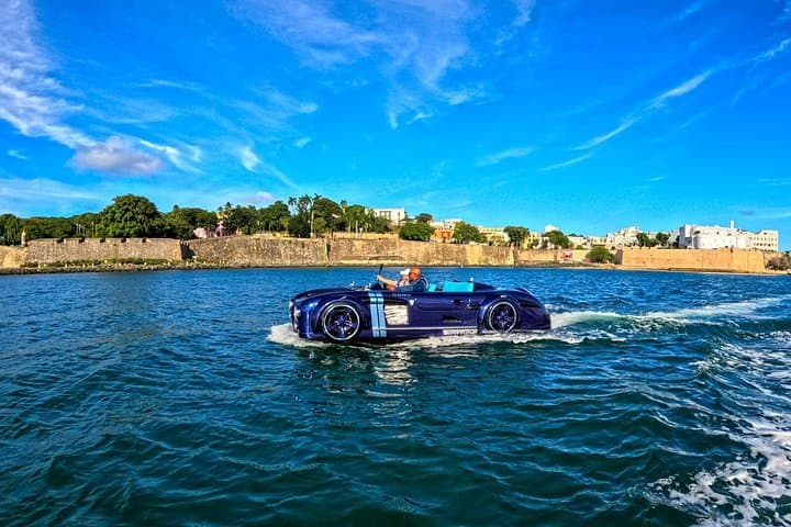 Drive-a-Jet-Car-in-San-Juan-Bay-Blue-Mercedes-Classic-Experience photo 2