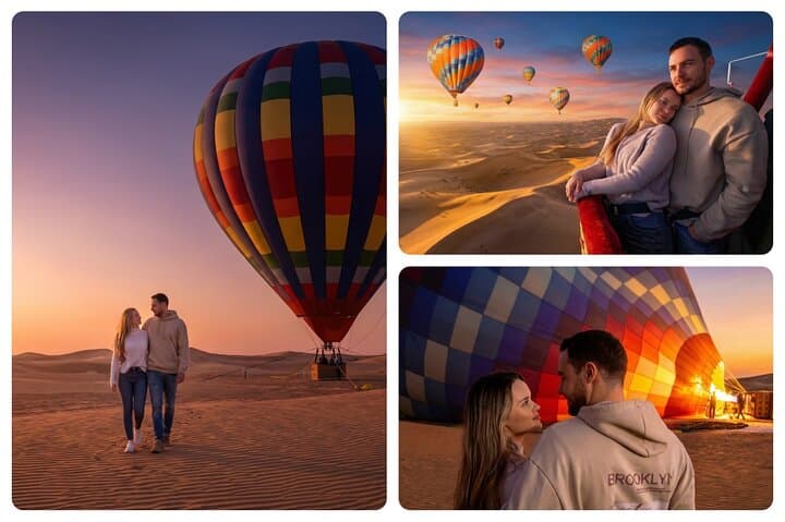 Sunrise Hot Air Balloon Over Dubai Desert — Noble Life Experience